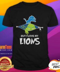 Awesome Grinch Christmas T-Shirt featuring Detroit Lions design, perfect for holiday fans and football lovers.
