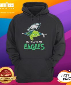 Person wearing an Awesome Grinch Christmas hoodie, proudly supporting the Philadelphia Eagles during the holiday season.