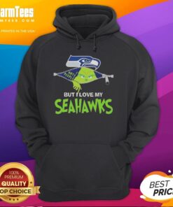 Person wearing an Awesome Grinch Christmas hoodie while proudly showcasing their love for Seattle Seahawks.