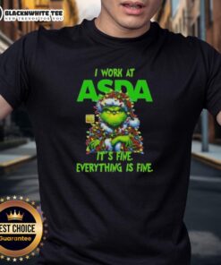 Awesome Grinch Christmas Tree t-shirt from Asda, featuring 'It's Fine, Everything Is Fine' design for festive cheer.