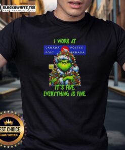 Awesome Grinch Christmas Tree T-Shirt featuring 'It's Fine, Everything Is Fine' design, perfect for holiday cheer.