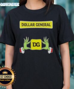 Awesome Grinch Hands Love Dollar General Christmas Ladies Tee featuring festive design perfect for holiday celebrations.