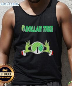 Awesome Grinch hands holding a heart, featured on a Dollar Tree Christmas tank top design for festive holiday cheer.
