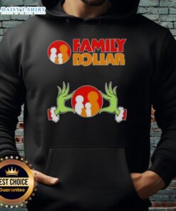Alt Text: Awesome Grinch hands on a family dollar Christmas hoodie, perfect for festive holiday gatherings and cozy celebrations.