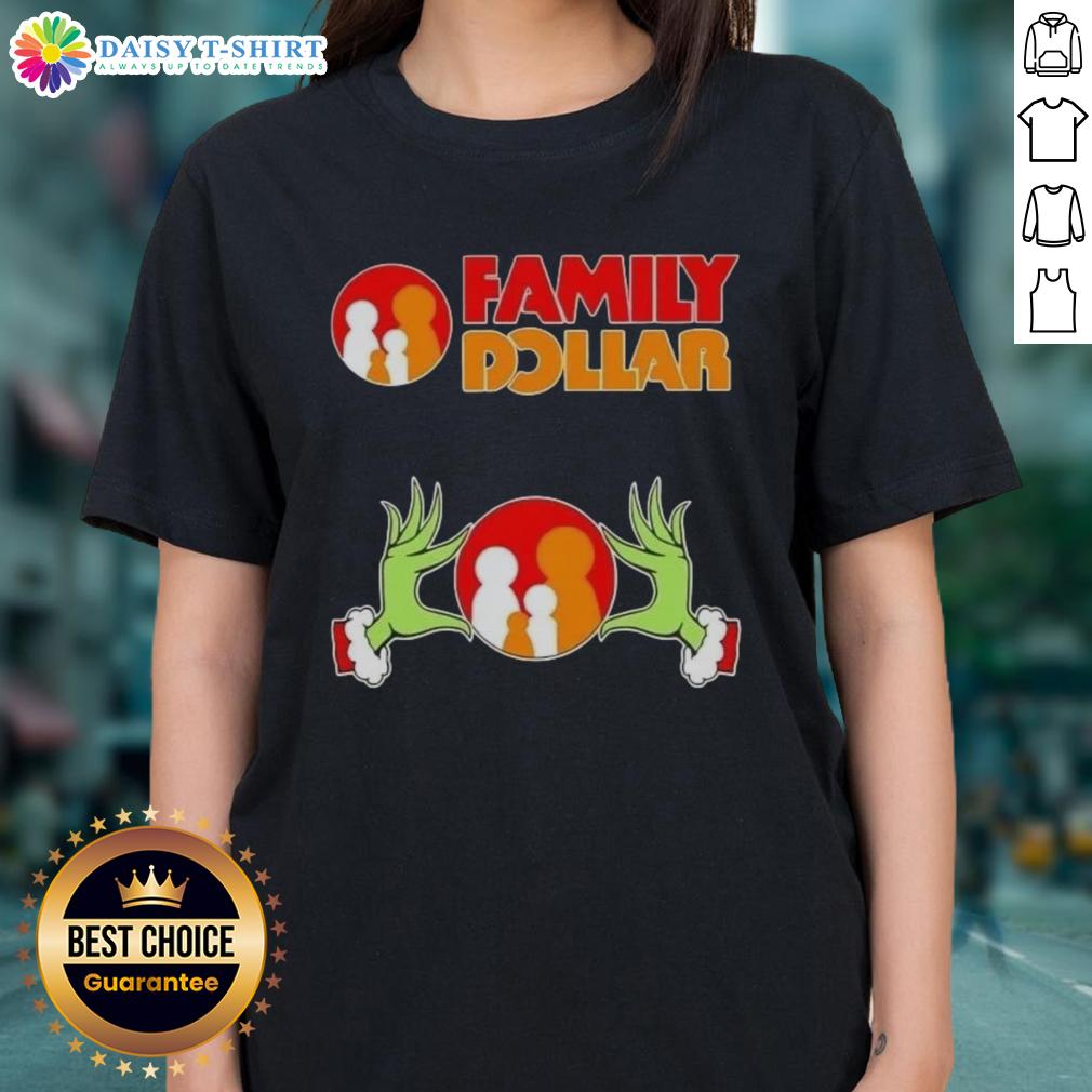 Awesome Grinch Hands Love Family Dollar Christmas Ladies Tee Awesome Grinch hands on a Christmas ladies tee, perfect for family holiday celebrations and festive gatherings.