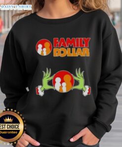 Awesome Grinch hands sweatshirt for family love during Christmas at Dollar, perfect holiday attire.