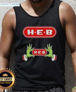 Alt Text: Awesome Grinch hands on a festive H-E-B Christmas tank top, perfect for holiday celebrations and seasonal cheer.