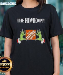 Awesome Grinch Hands Love The Home Depot Christmas Ladies Tee design featuring festive graphics for holiday cheer.