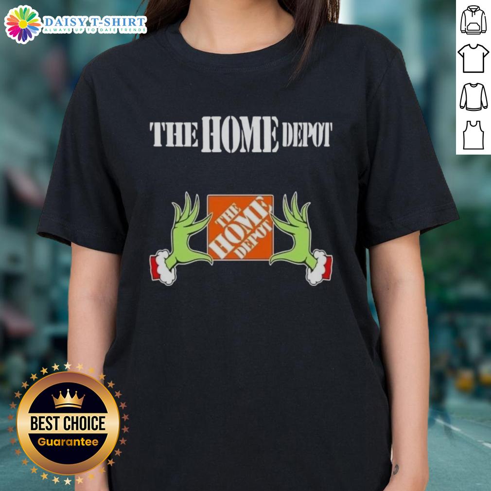 Awesome Grinch Hands Love The Home Depot Christmas Ladies Tee Awesome Grinch Hands Love The Home Depot Christmas Ladies Tee design featuring festive graphics for holiday cheer.