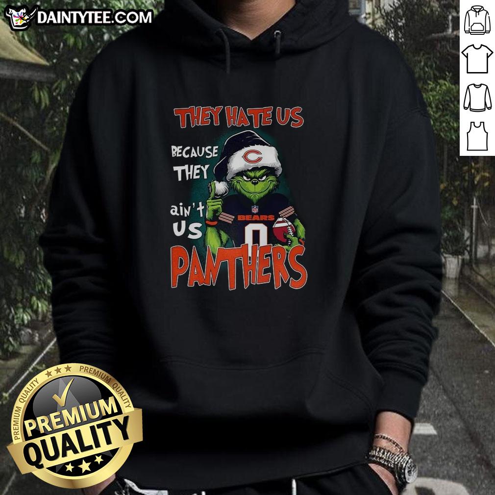 awesome-grinch-they-hate-us-because-they-aint-us-carolina-panthers-and-chicago-bears-football-hoodie Awesome Grinch hoodie featuring Carolina Panthers and Chicago Bears designs, perfect for football fans.