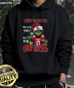Awesome Grinch They Hate Us Because They Ain't Us Ole Miss Rebels Football T-Shirt - Image 2