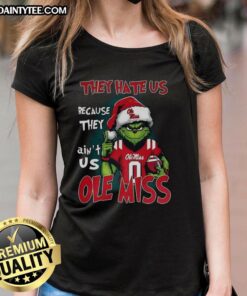 Awesome Grinch They Hate Us Because They Ain't Us Ole Miss Rebels Football T-Shirt - Image 3