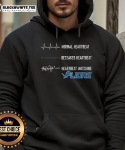 Alt Text: Awesome Heartbeat Watching Detroit Lions Hoodie featuring vibrant team colors and bold logo design for fans.