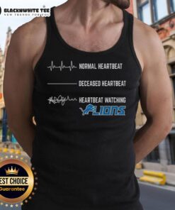 Awesome Heartbeat Watching Detroit Lions Tank Top showcasing team spirit in vibrant colors, perfect for game day.