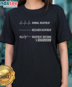 Awesome Heartbeat Watching Las Vegas Raiders Ladies Tee, featuring a stylish design perfect for female fans of the Raiders.