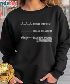 Alt Text: Awesome Heartbeat Watching Las Vegas Raiders Sweatshirt featuring bold colors and team logo for ultimate fan style.