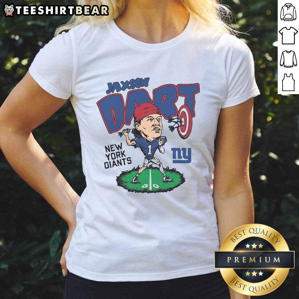 Awesome Homage Jaxson Dart Ash New York Giants Caricature Ladies Tee Awesome homage Jaxson Dart Ash New York Giants caricature ladies tee featuring a vibrant design for fans.