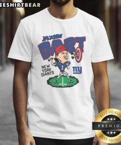Awesome Homage Jaxson Dart Ash New York Giants Caricature T-Shirt featuring a unique design for fans and collectors.
