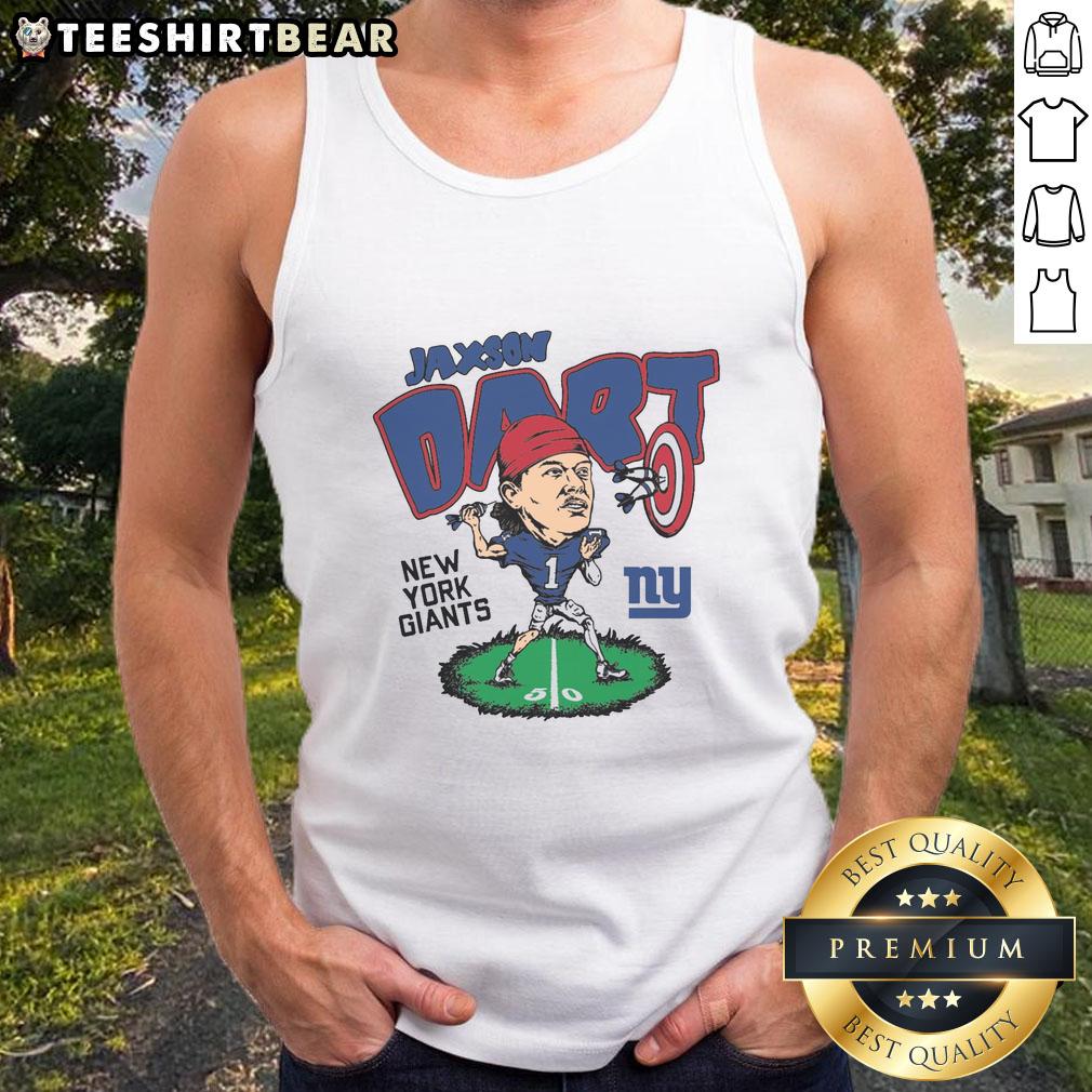 Awesome Homage Jaxson Dart Ash New York Giants Caricature Tank Top Jaxson Dart caricature on an ash tank top, celebrating the New York Giants with a stylish tribute design.