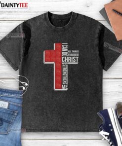 Awesome I Can Do All Things Through Christ Who Strengthens Me Oklahoma Sooners football cross washed t-shirt design.