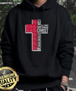 Awesome Ole Miss Football Cross Hoodie featuring 'I Can Do All Things Through Christ Who Strengthens Me' design.