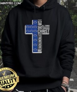 Awesome Penn State Nittany Lions football cross hoodie featuring 'I can do all things through Christ who strengthens me' design.