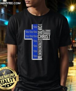 Awesome Pittsburgh Panthers Football T-Shirt featuring 'I Can Do All Things Through Christ Who Strengthens Me' design.