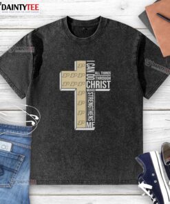 Purdue Boilermakers football shirt with 'I Can Do All Things Through Christ Who Strengthens Me' design.