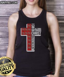 South Carolina Gamecocks football cross tank top featuring 'I Can Do All Things Through Christ Who Strengthens Me' design.
