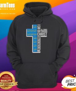 UCLA Bruins football cross hoodie with 'I Can Do All Things Through Christ Who Strengthens Me' design