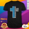 Alt Text: Awesome UCLA Bruins Football Cross T-Shirt featuring 'I Can Do All Things Through Christ Who Strengthens Me' design.