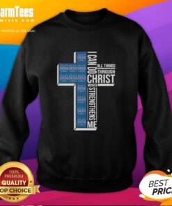 Alt Text: Awesome I Can Do All Things Through Christ sweatshirt for Utah State Aggies football fans, perfect for game day.