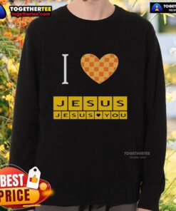 Awesome I Heart Jesus and Jesus Loves You sweatshirt in vibrant colors, perfect for expressing faith and style.