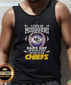 Stylish tank top featuring Kansas City Chiefs logo, perfect for game day in Missouri, showcasing team pride and spirit.