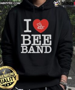 Awesome I Love Bee Band Heart Hoodie featuring a vibrant bee design, perfect for fans of the band and cozy fashion.