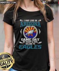 Philadelphia Eagles ladies tee for game day, showcasing pride for the team while living in Arizona.