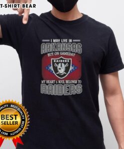Awesome Raiders T-shirt for fans in Arkansas, showcasing team spirit on game day with heart and soul design.