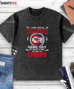 Washed t-shirt featuring Kansas City Chiefs logo, perfect for fans in Colorado on game day.
