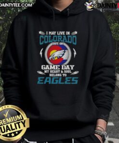 Alt Text: Philadelphia Eagles hoodie showcasing team spirit, perfect for fans who love Colorado but cheer for the Eagles.