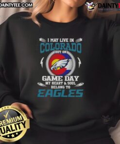 Philadelphia Eagles sweatshirt showcasing team spirit, perfect for fans living in Colorado on game day.