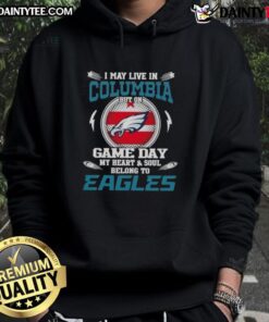 Philadelphia Eagles hoodie showcasing team pride, perfect for game day, even when living in Columbia.
