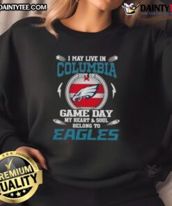 Philadelphia Eagles sweatshirt, perfect for game day, showcasing team spirit for fans living in Columbia.