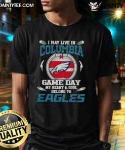 Awesome Philadelphia Eagles T-shirt for game day, showcasing pride for the team while living in Columbia.