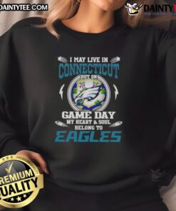 Philadelphia Eagles sweatshirt showcasing pride for game day, perfect for fans living in Connecticut.