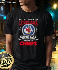 Awesome Kansas City Chiefs T-shirt for fans living in Louisiana, showcasing team pride on game day.