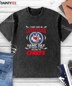 Game day Kansas City Chiefs washed t-shirt, perfect for fans in Louisiana showcasing team spirit and loyalty.