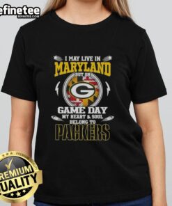 Alt Text: Green Bay Packers ladies tee shirt, perfect for game day, showcasing team spirit in Maryland.