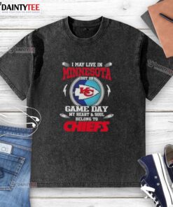Washed t-shirt featuring Kansas City Chiefs logo, perfect for game day pride for Minnesota fans.