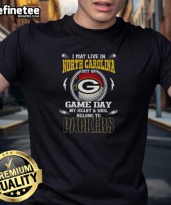 Green Bay Packers T-shirt showcasing pride for fans living in North Carolina on game day.