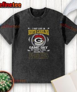 Green Bay Packers washed t-shirt showcasing pride for the team, perfect for game day in North Carolina.